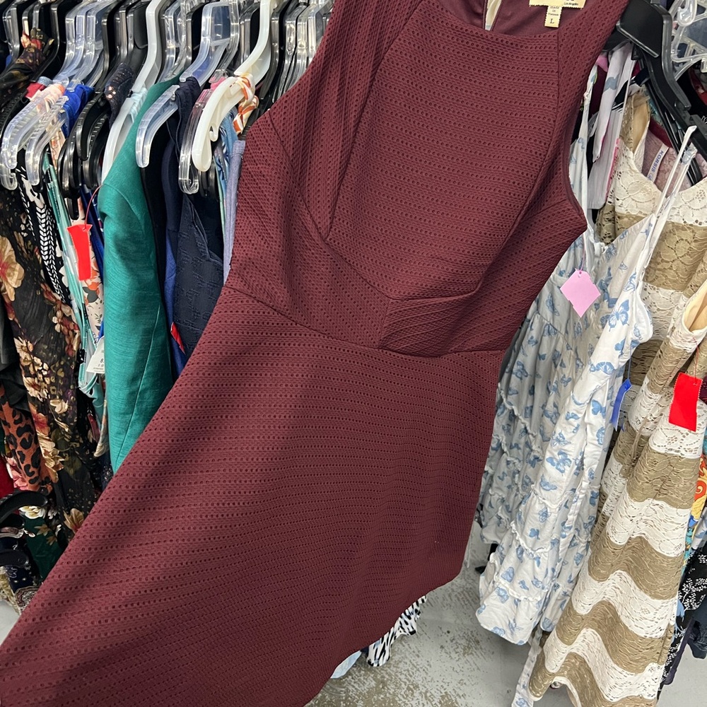 Monteau Los Angeles Women Burgundy Dress L